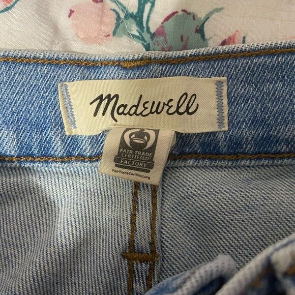 Madewell The Perfect Vintage Light Wash Distressed High Rise Raw Hem Jeans Sz 26 - Picture 7 of 12